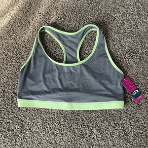 MTA sport NWT bra size 2x racerback workout athleisure athletic stretch gym gray